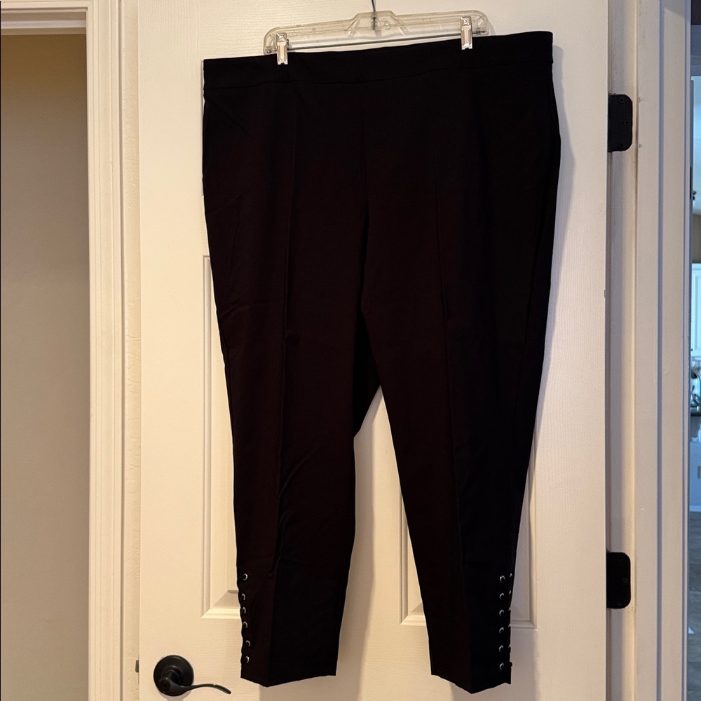 Black Pants with Button Detail